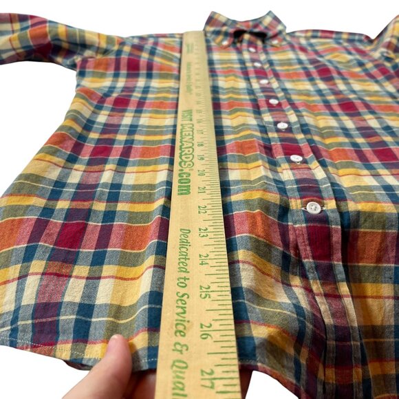 Spier & Mackay Slim Plaid Button Shirt Mens 14.5 Medium Cotton Pocket - Picture 6 of 8